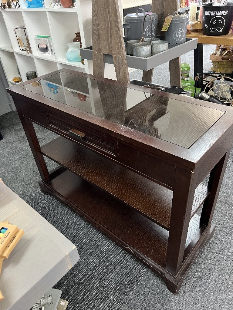 Selva sidetable donker hout, Ophalen, Gebruikt, 100 tot 150 cm, Overige houtsoorten