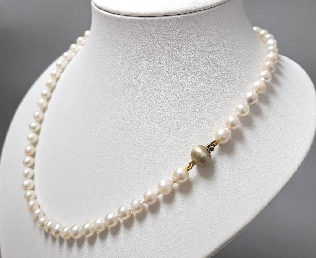 Schitterende Akoya Zoutwater Parel Ketting 48 CM, Ophalen of Verzenden, Zilver, Ketting, Verguld