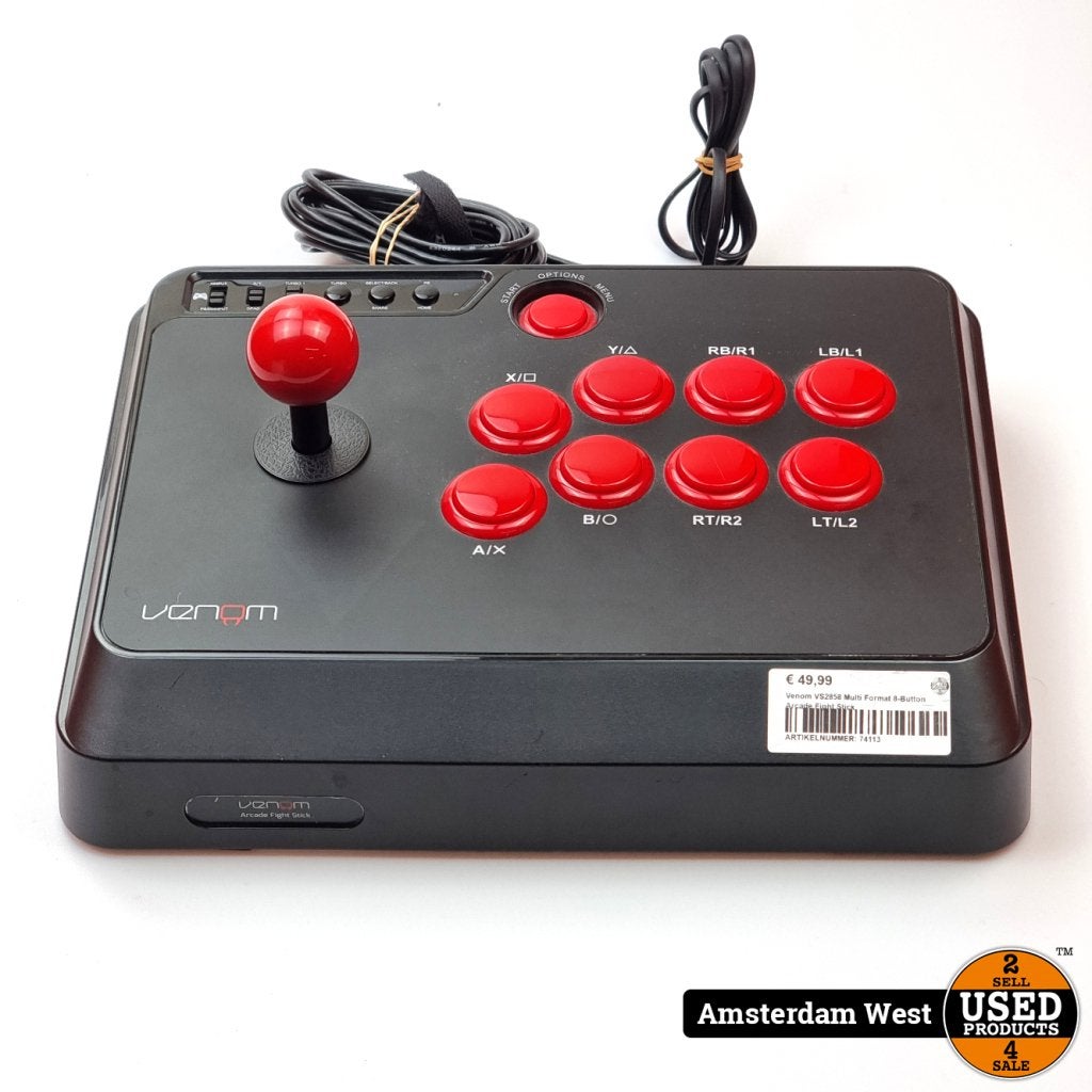 Venom VS2858 Multi Format 8-Button Arcade Fight Stick, Flex Ltd., Zo goed als nieuw, https://flex.com/contact-us, Nobelstraat 10, 5807 GA Oostrum LB, Limburg, Nederland