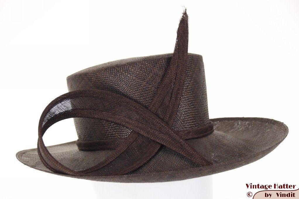Dameshoed Whiteley bruin sisal sinamay 57 nieuw prinsjesdag, Whiteley, 56 of 57 cm (M, 7 of 7⅛ inch), Hoed, Nieuw