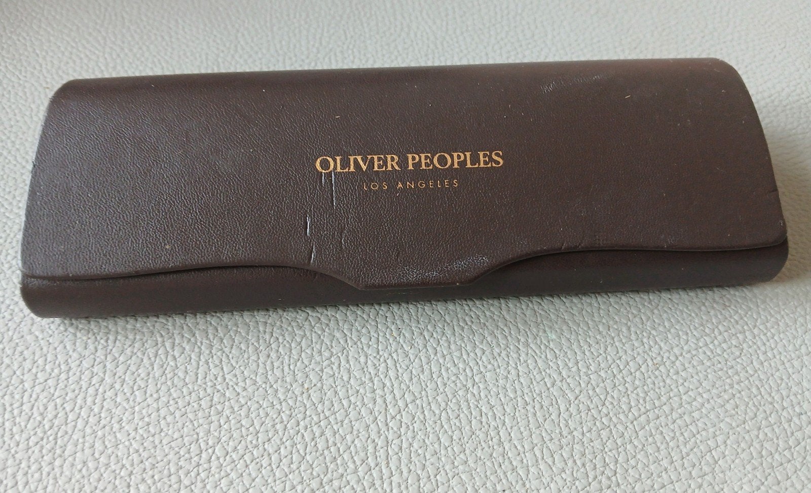 Originele Oliver Peoples Brillenkoker, hardcase., Ophalen of Verzenden, Zo goed als nieuw, Bruin, Overige merken