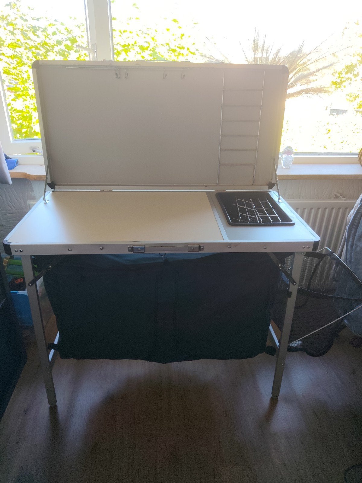 Compacte campingkeuken met opbergruimte en wasbak, Ophalen, Gebruikt