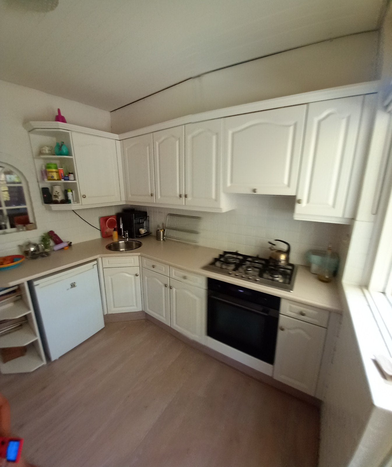 Witte hoek keuken in Naaldwijk, Ophalen, Gebruikt, Wit, Hoekkeuken