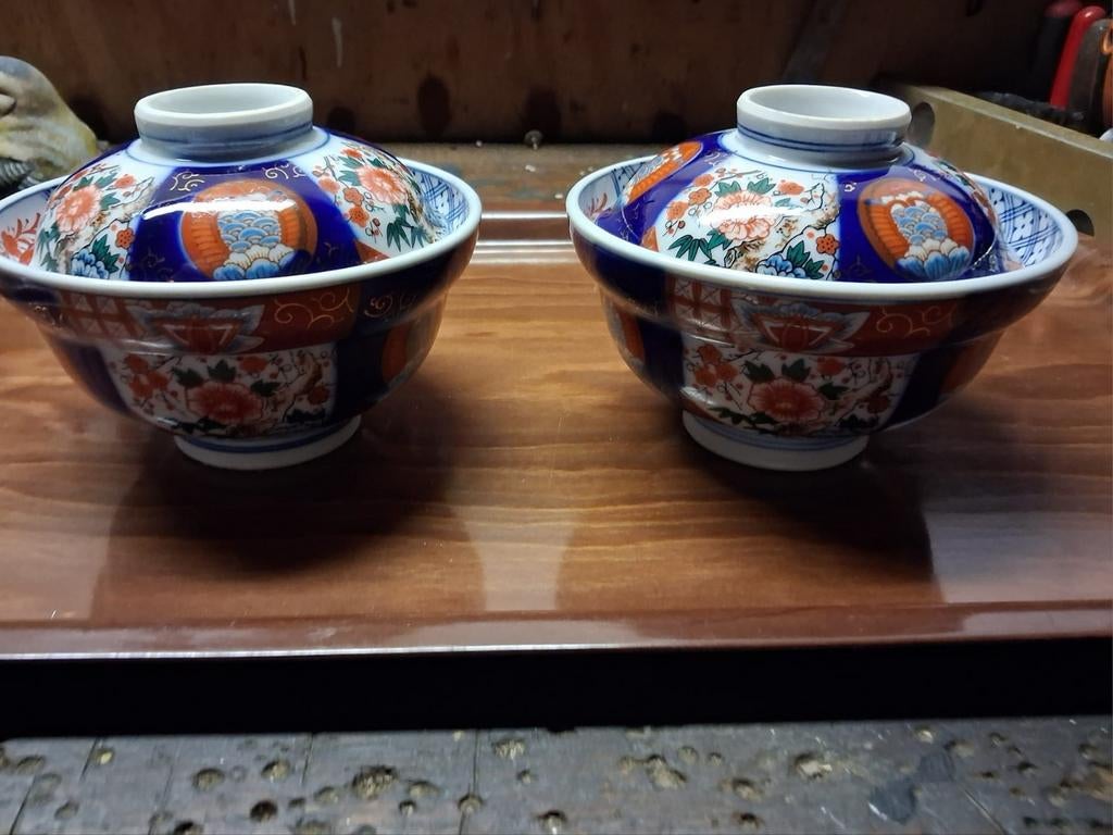 2 Japanse Kommen met deksel, Ophalen of Verzenden