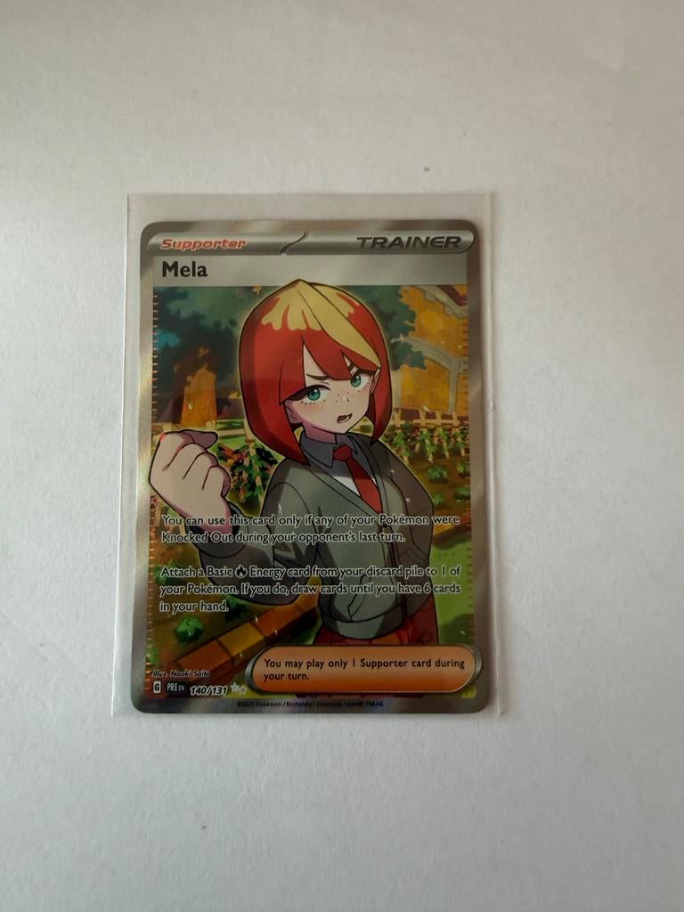 Mela 140/131 Full Art Supporter Trainer Kaart Pokémon, Hobby en Vrije tijd, Verzamelkaartspellen | Pokémon, Ophalen of Verzenden