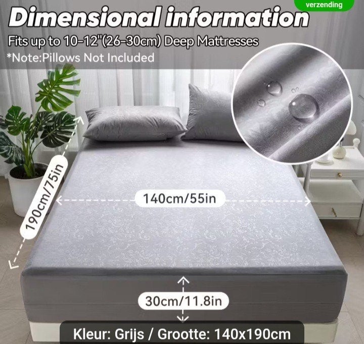 Matras hoes grijs 140 x 200 Nieuw, Huis en Inrichting, Slaapkamer | Beddengoed, Overige maten, Overige typen, Nieuw, Ophalen of Verzenden