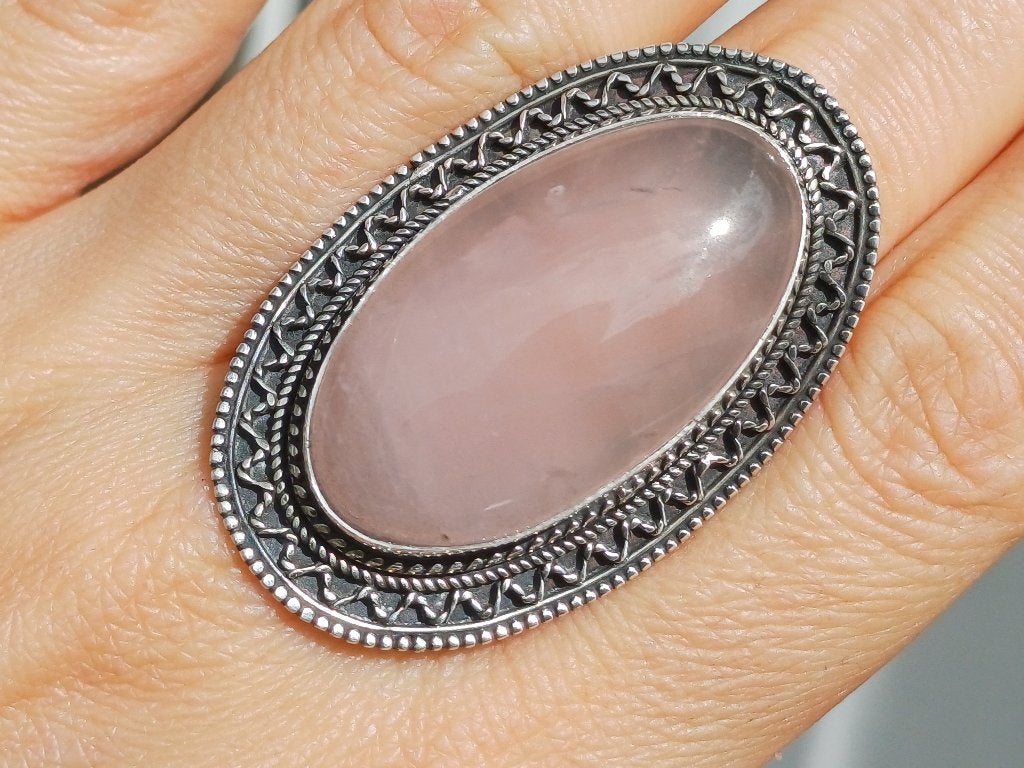 vanoli 925 zilveren ring met rozenkwarts maat 18,75 19, Sieraden, Tassen en Uiterlijk, Daiva1973@hotmail.com, 18 tot 19, Vanoli