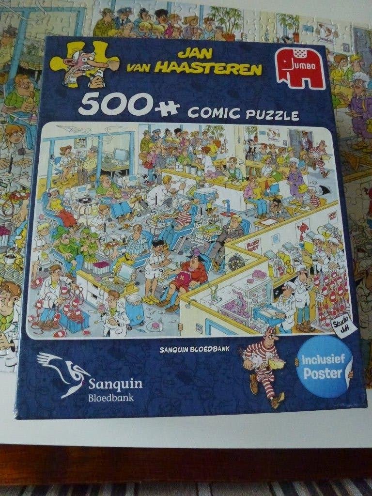 te koop puzzel "Sanquin Bloedbank"., Ophalen of Verzenden, 500 t/m 1500 stukjes, Zo goed als nieuw, Legpuzzel