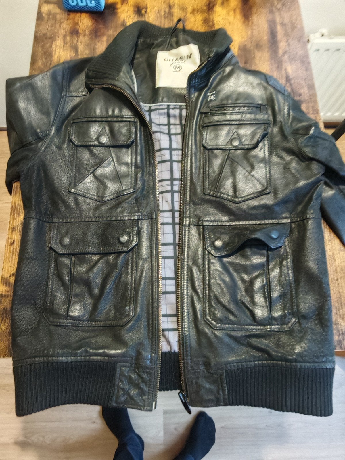 Chasin' Jeans Leren Jas - Maat M - Goede Staat, Kleding | Heren, Chasin', Maat 48/50 (M), Zwart, Ophalen of Verzenden