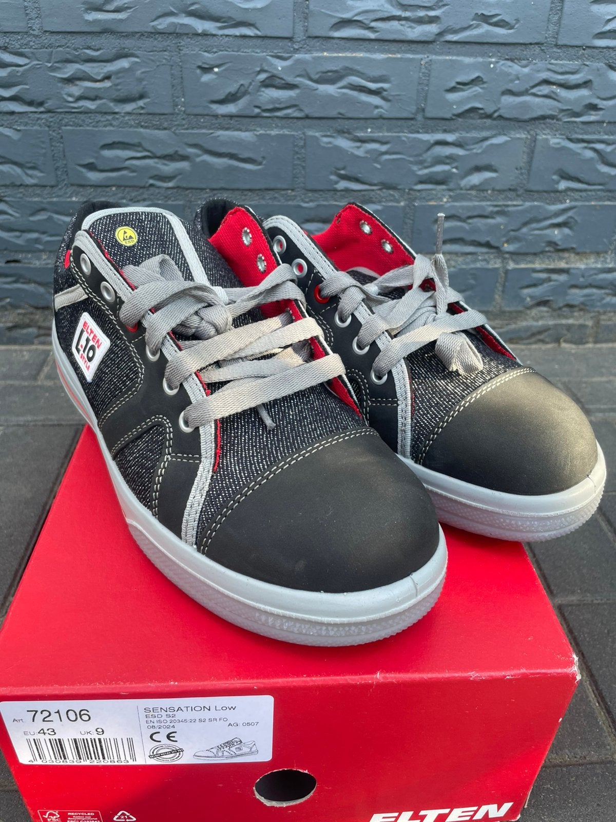 Elten veiligheidsschoen laag Sensation ESD S2 maat 43, Zwart, Nieuw, Ophalen of Verzenden, Werkschoenen