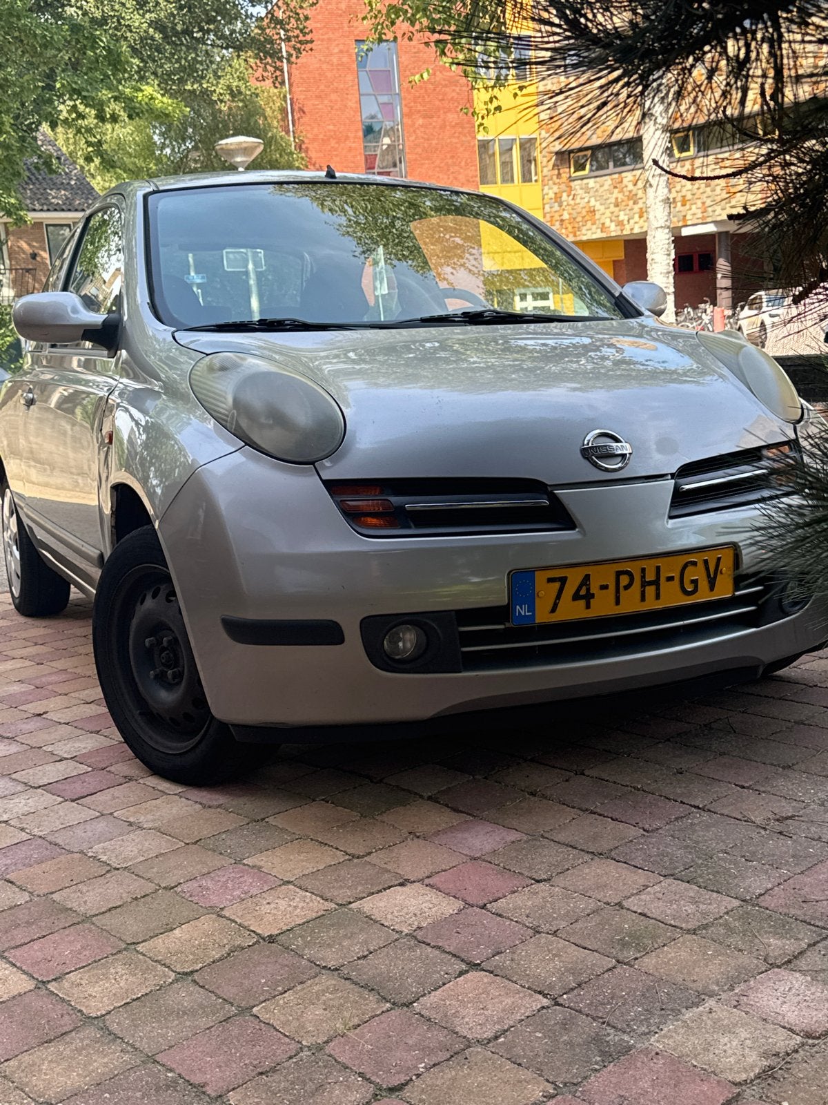 Nissan Micra 1.2 59KW 3DR 2004 Grijs, Auto's, Voorwielaandrijving, 31 €/maand, 4 cilinders, Origineel Nederlands