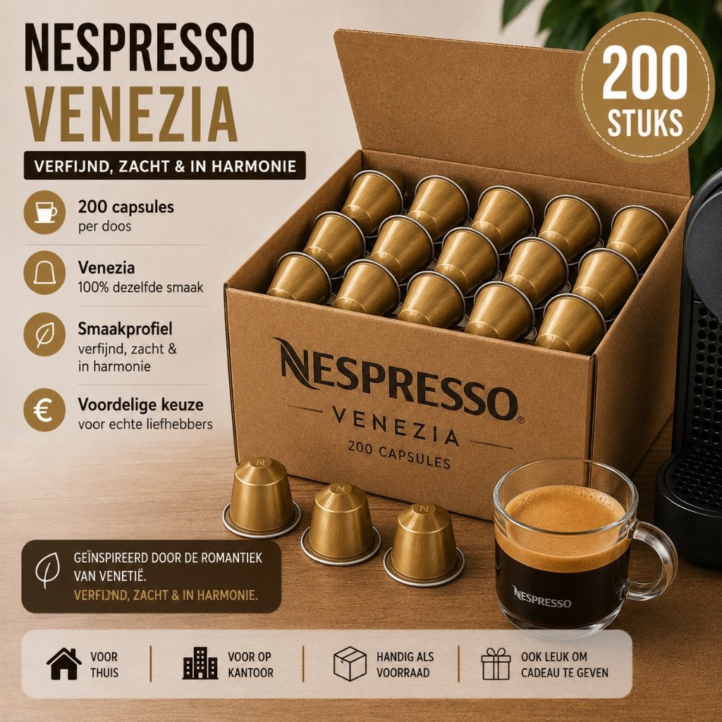 Nespresso Original Venezia - 200 losse capsules, Verzenden
