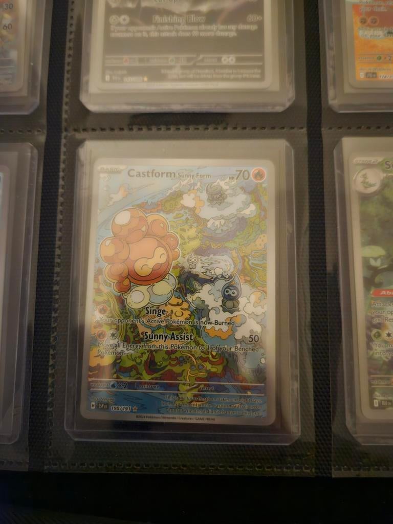 Pokemon Castform Sunny Form 195/191 Surging Sparks, Ophalen of Verzenden, Zo goed als nieuw, Losse kaart, Foil