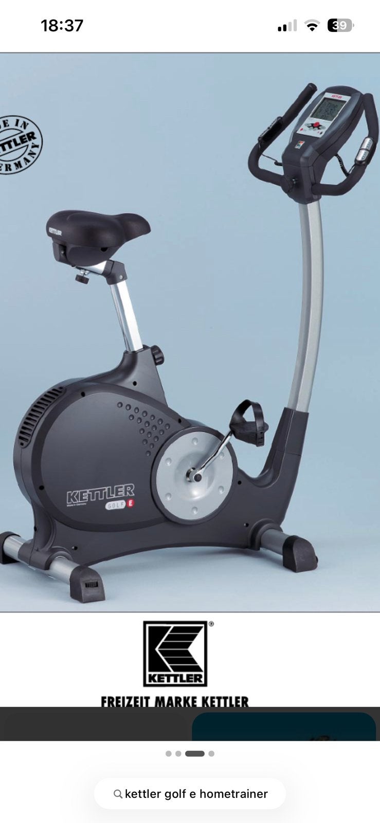 Kettler hometrainer, Ophalen of Verzenden, Zo goed als nieuw, Hometrainer