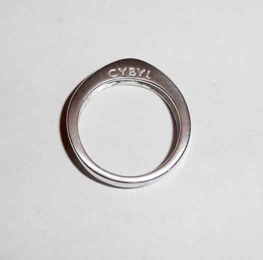 Ring Cybyl zilver zirkonia, Gebruikt, Met kristal, Ophalen of Verzenden, 17 tot 18