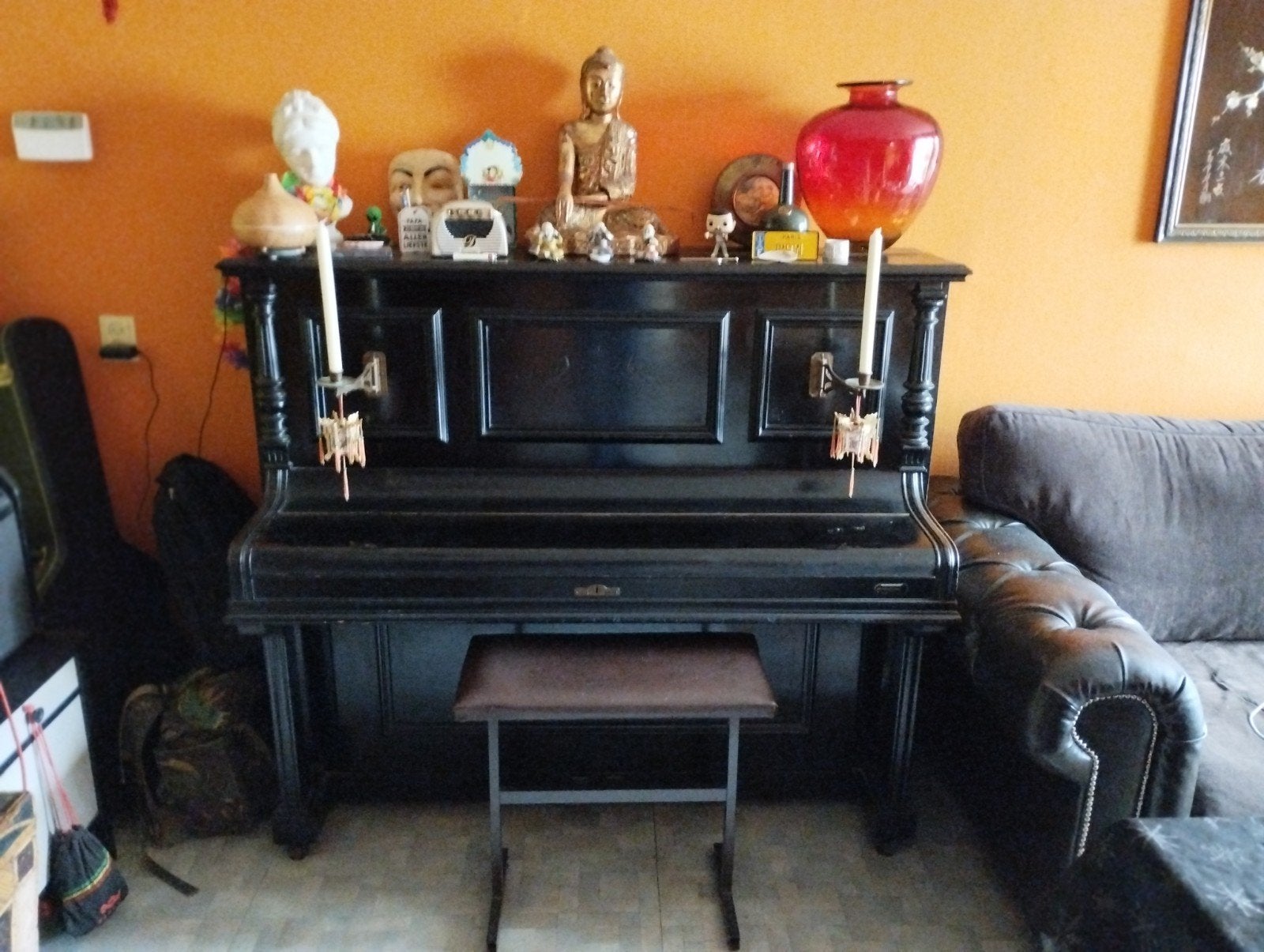 Antieke August Dassel Piano - Zwart, Ophalen, Gebruikt, Zwart, Piano