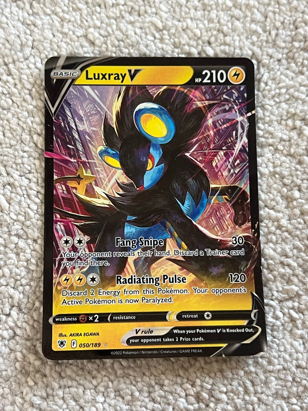 Luxray V Pokémon Kaart - Zo goed als nieuw (kleine kaart), Ophalen of Verzenden, Zo goed als nieuw, Losse kaart
