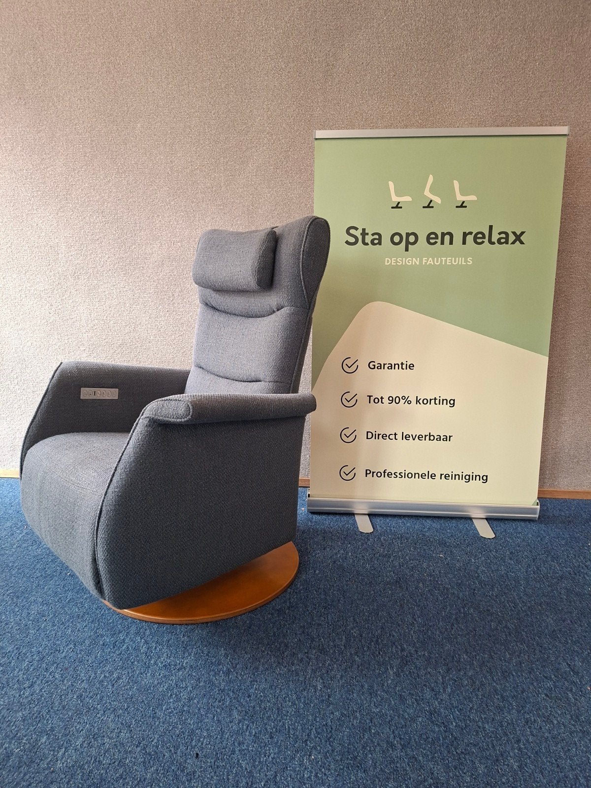 sta op relax fauteuil Prominent ZGAN EXTRA luxe op accu🔋, Minder dan 75 cm, Hoofdstraat 60 Schijndel, Ophalen of Verzenden, Zo goed als nieuw