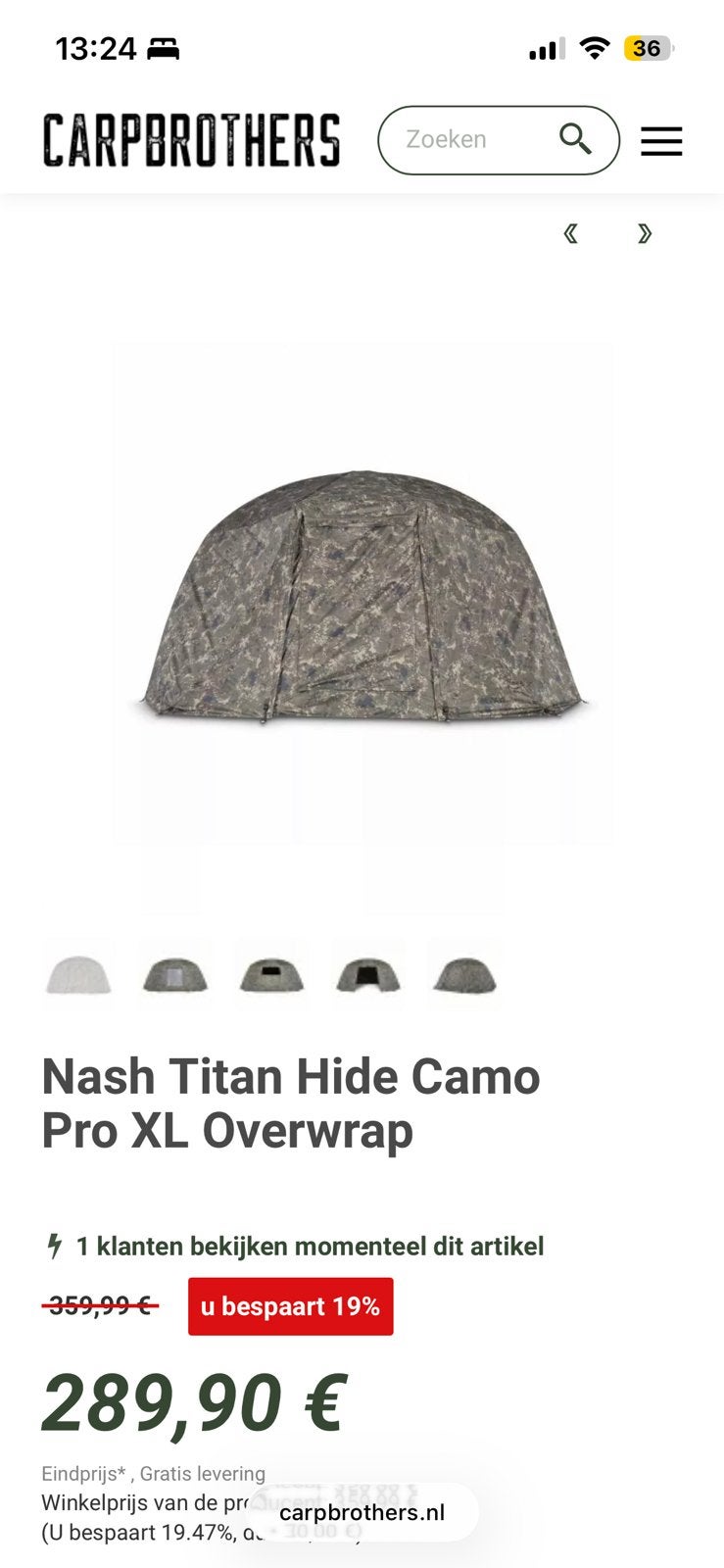 Gezocht Nash Titan Hide Camo Pro XL Overwrap, Ophalen of Verzenden, Zo goed als nieuw, Overige typen