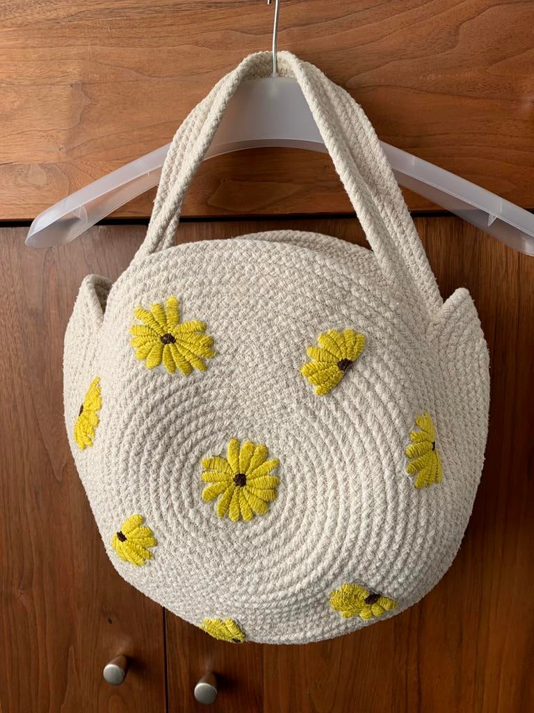 Tas van Fabienne Chapot met bloem, Ophalen of Verzenden, Gebruikt, Wit, Overige typen