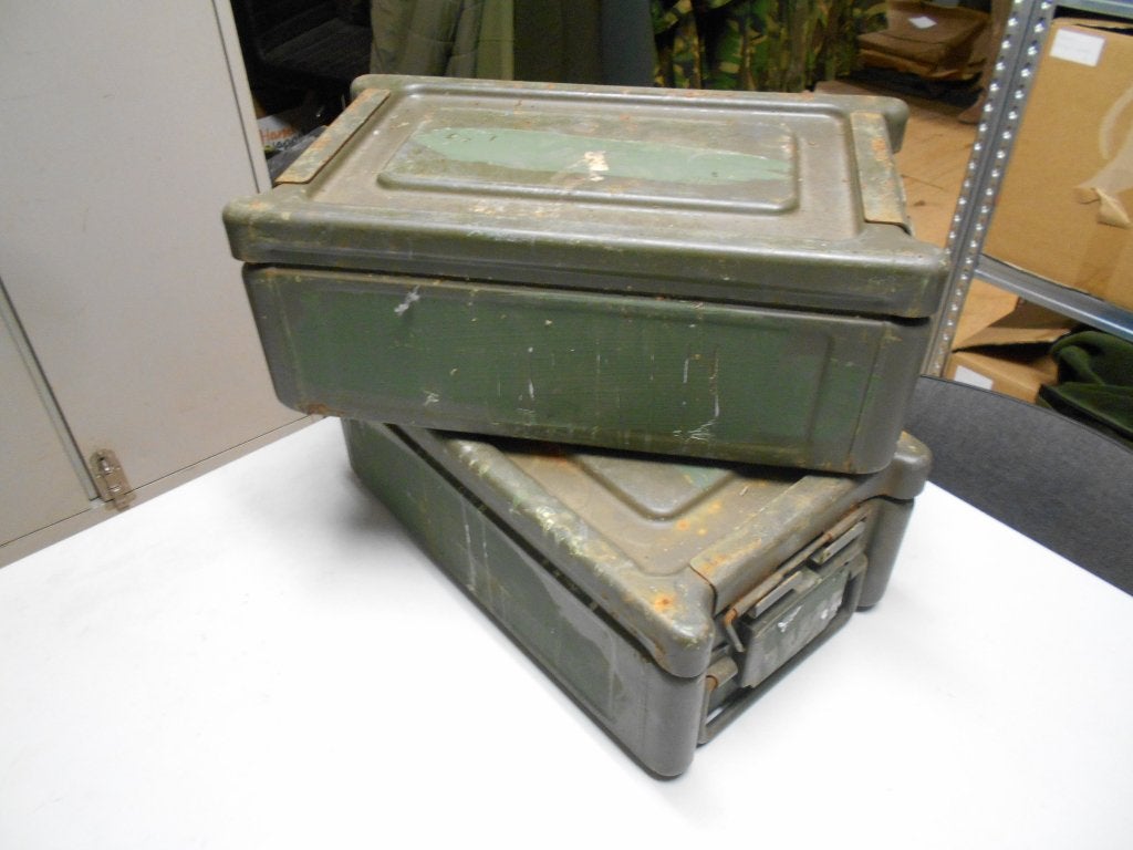 Munitiekist staal middelgroot (Breed model Duits), Ophalen of Verzenden, Landmacht, Duitsland, Kist of Geocache