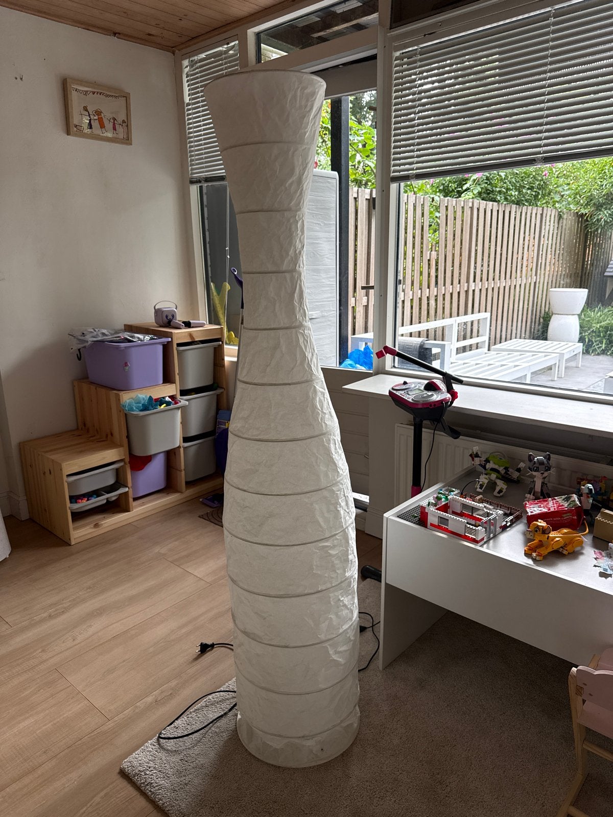 IKEA Rijstpapier Vloerlamp - Sfeervolle Verlichting, Ophalen, Gebruikt, Natuurlijk materiaal, 100 tot 150 cm