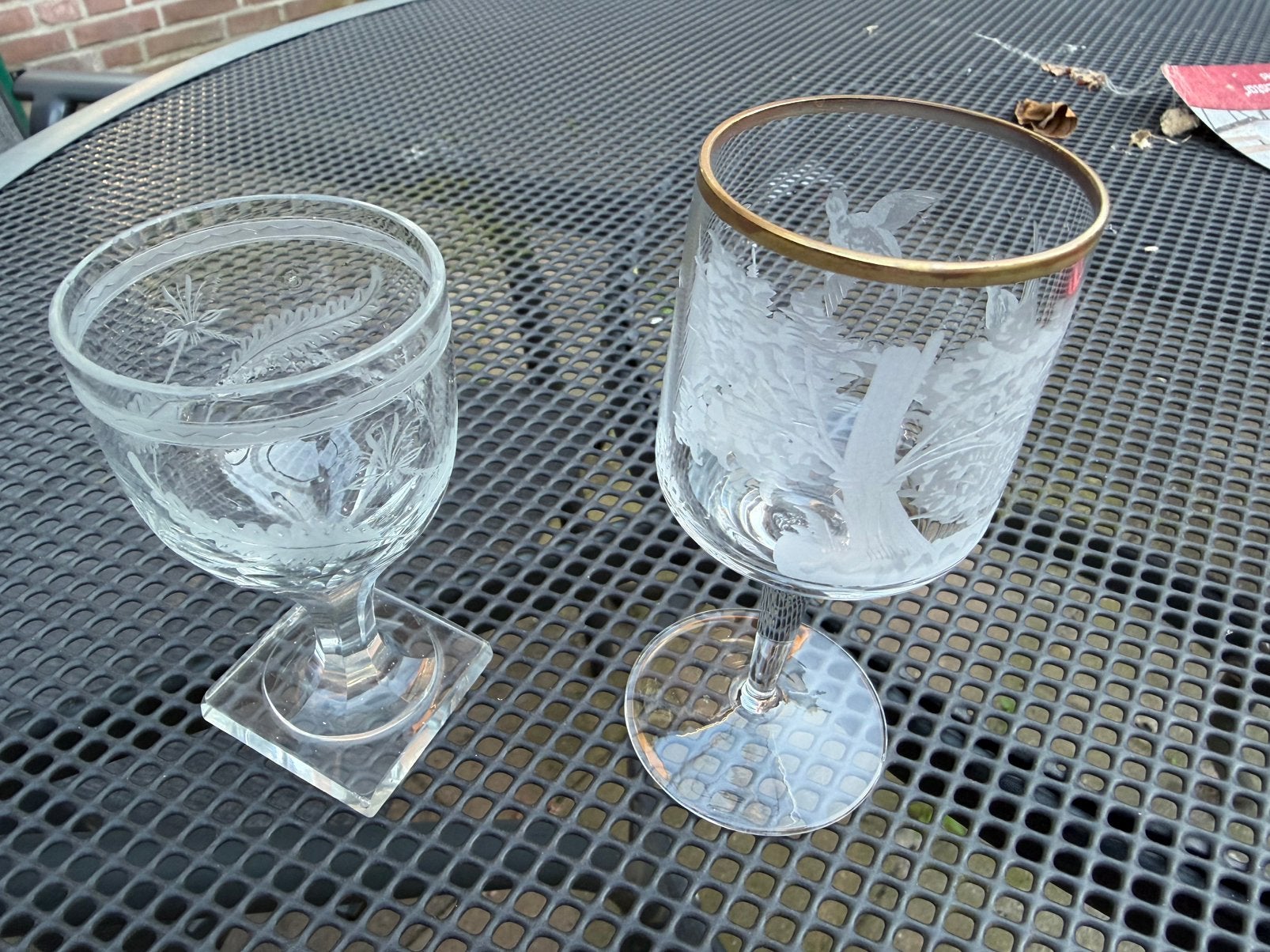 2 vintage/antiek glazen, Ophalen, Zo goed als nieuw, Overige typen