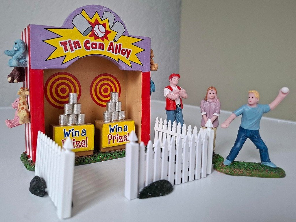 Kerst Ballengooi Tent / Blikje steeg kerstfiguren, Ophalen, Gebruikt