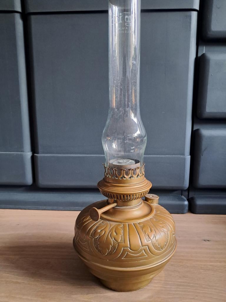 Olielamp brevete l&r 1883 petroleum lamp groot, Ophalen of Verzenden