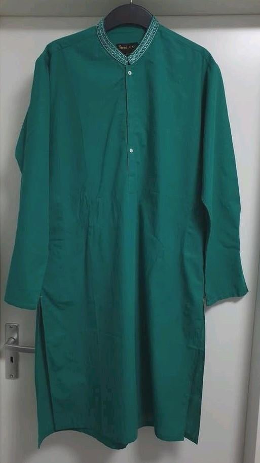 Groen geborduurde Indiase Afghaanse Hindoestaanse Kurta, Ophalen of Verzenden, Zo goed als nieuw, Ideas Man