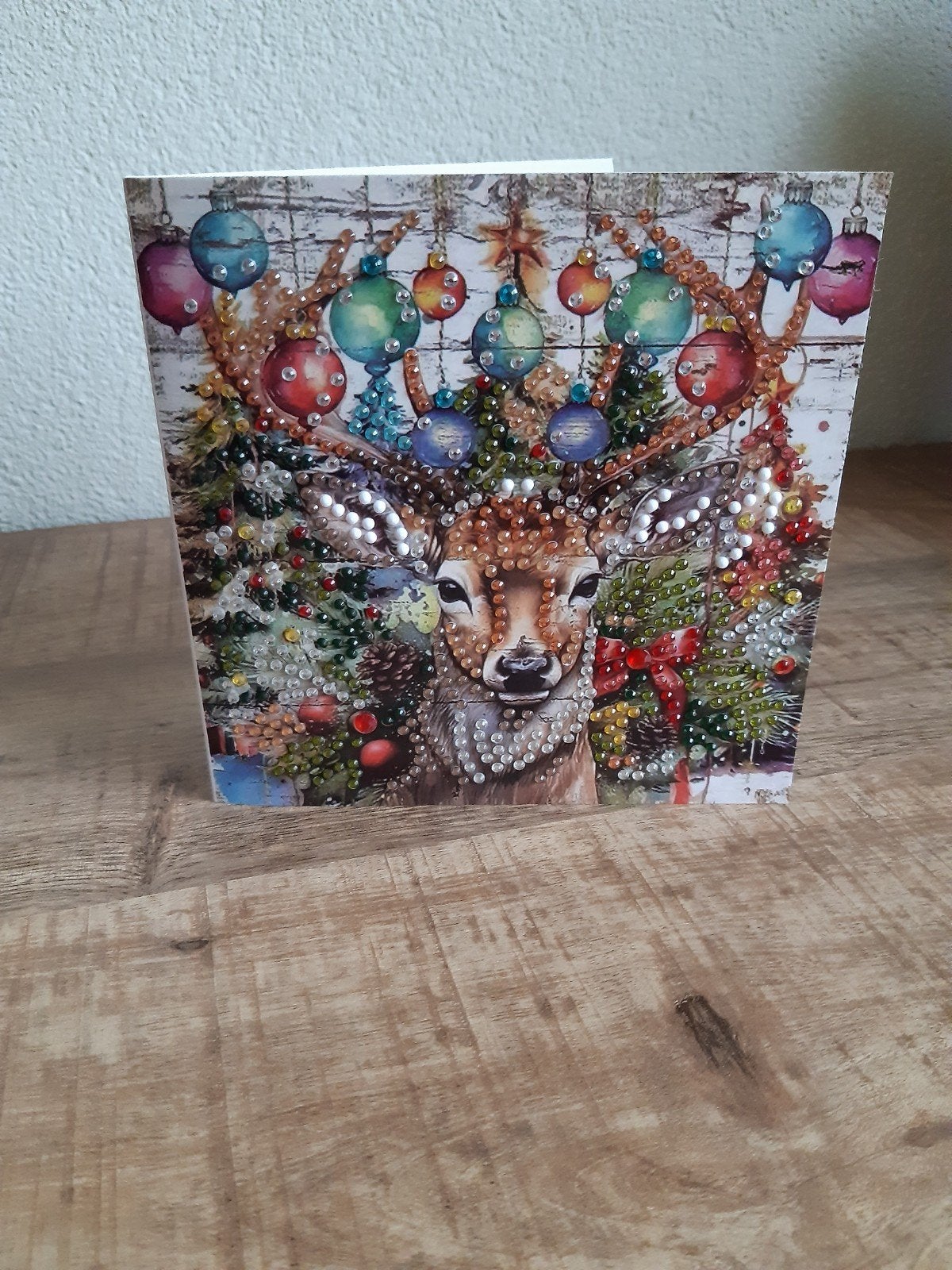 Diamond painting kerstkaart hert, Diversen, Ophalen of Verzenden, Zo goed als nieuw