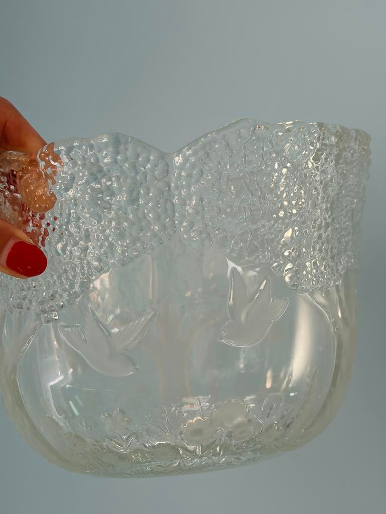 Vintage Mikasa True Love Schalen - Jaren '70 Glas met Vogels, Ophalen of Verzenden