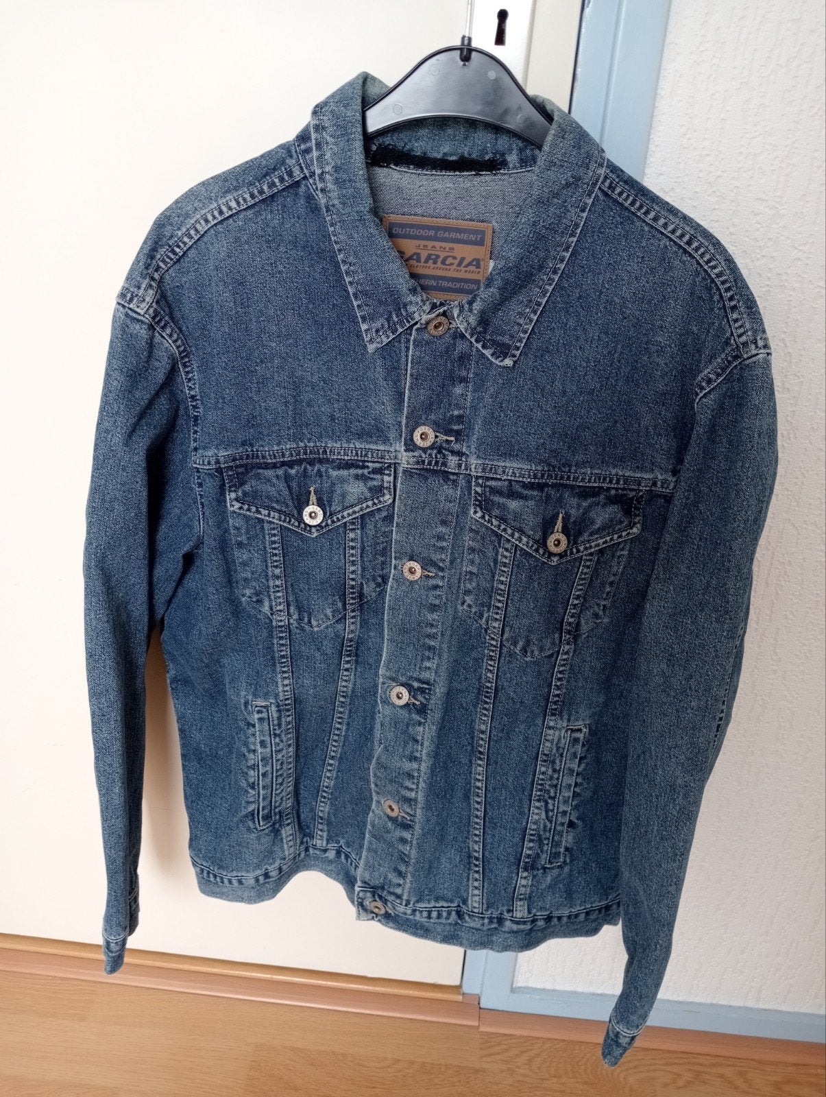 Vintage spijkerjas merk Garcia, jaren 90, mt M, Garcia, Ophalen of Verzenden, Zo goed als nieuw, Maat 48/50 (M)