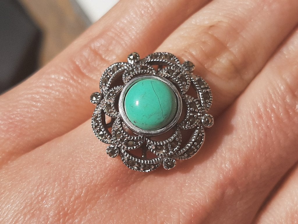 Vanoli 925 zilveren ring turquoise markasiet maat 16,25, Daiva1973@hotmail.com, Vanoli, Blauw, Amsterdam
