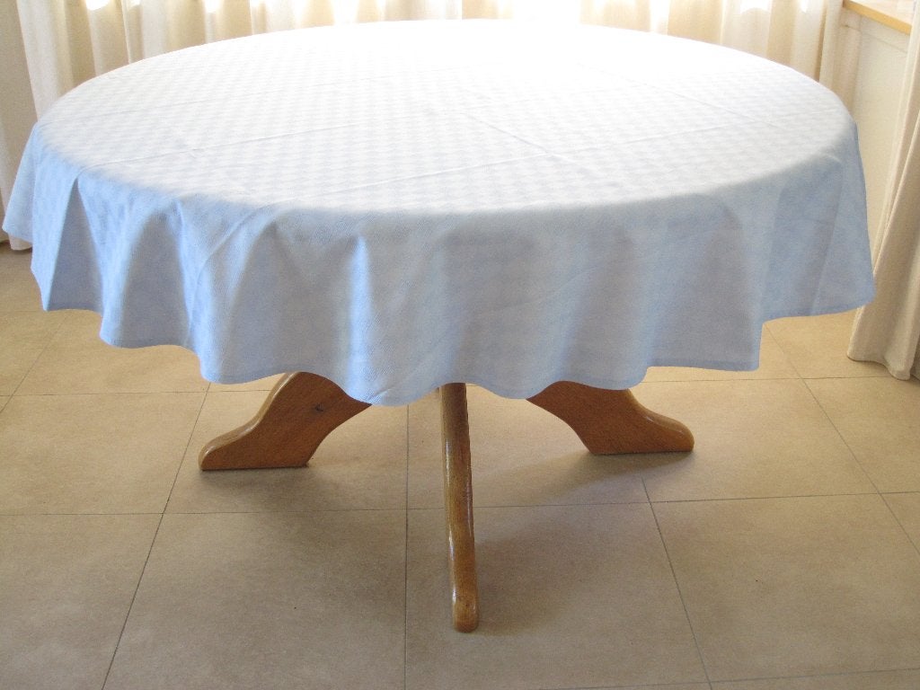 Nieuw lichtblauw katoenen tafelkleed rond 165 cm, Rond, Nieuw, Ophalen of Verzenden, Katoen