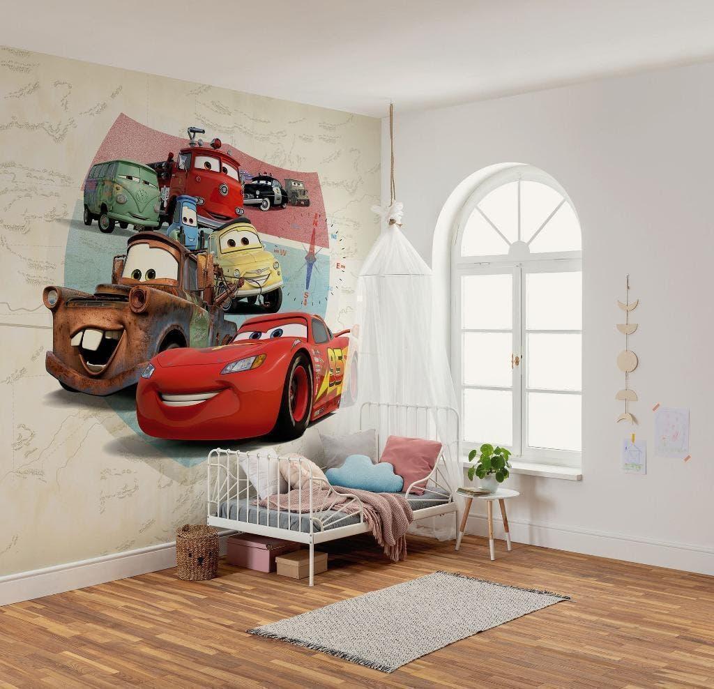 Disney Cars Vlies Behang - 250x250 cm - Gratis Verzending, Ophalen of Verzenden, Minder dan 10 m²