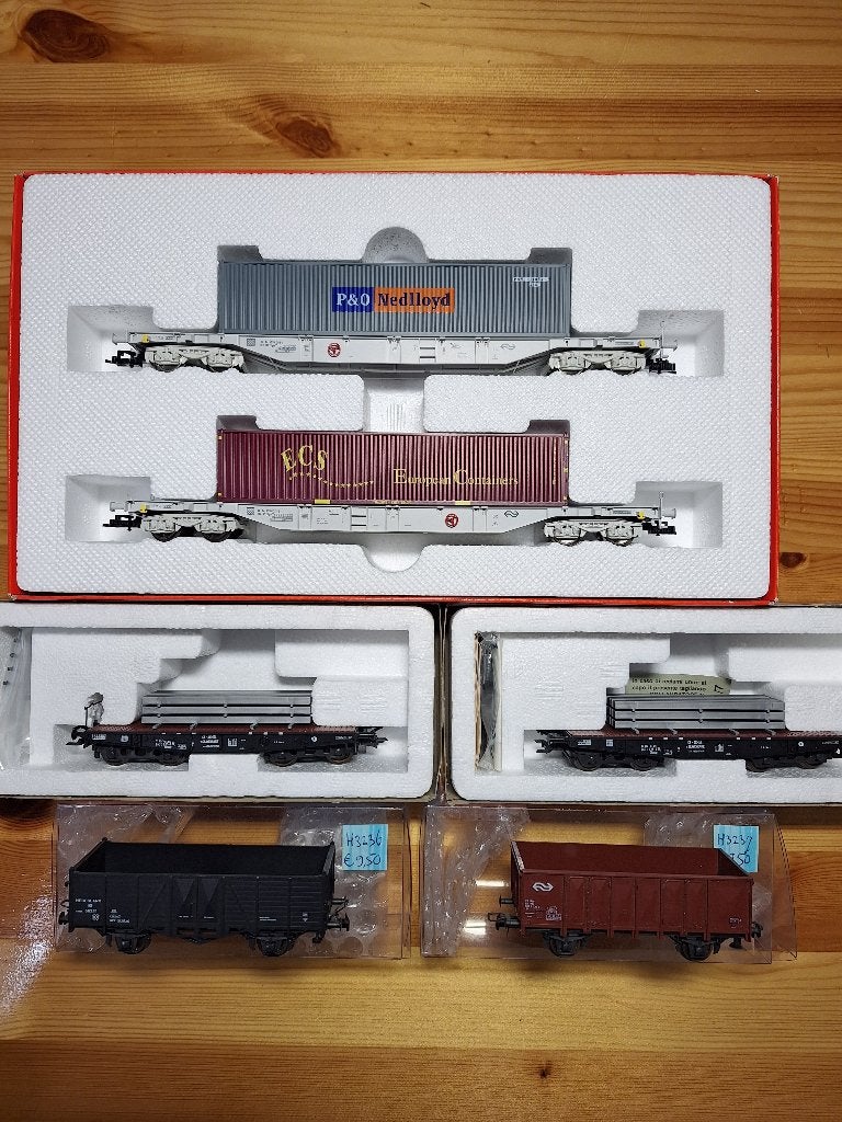 Treintjenl goederenwagons H0 NS, Gelijkstroom, Fleischmann, Wagon, Ophalen of Verzenden
