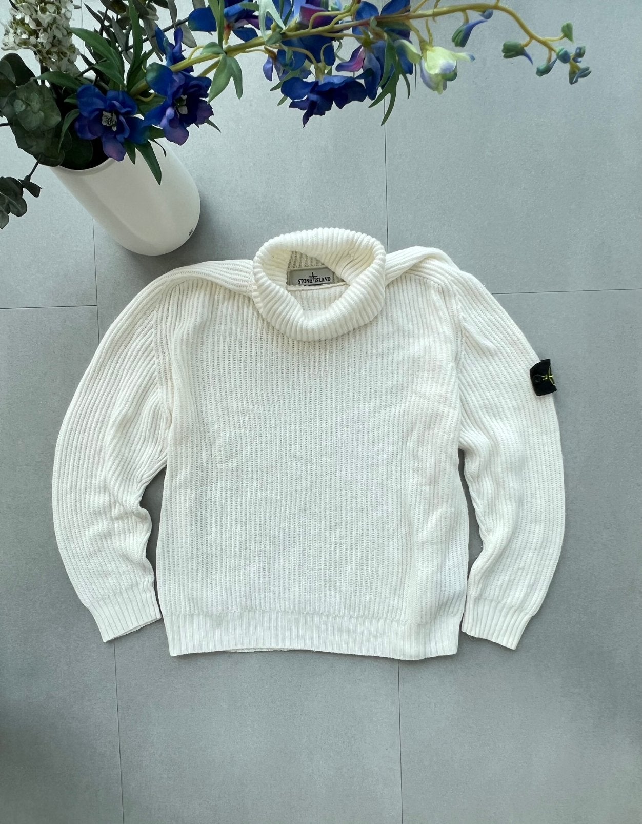 Stone Island wollen trui - maat M, Ophalen of Verzenden, Zo goed als nieuw, Maat 48/50 (M), Wit