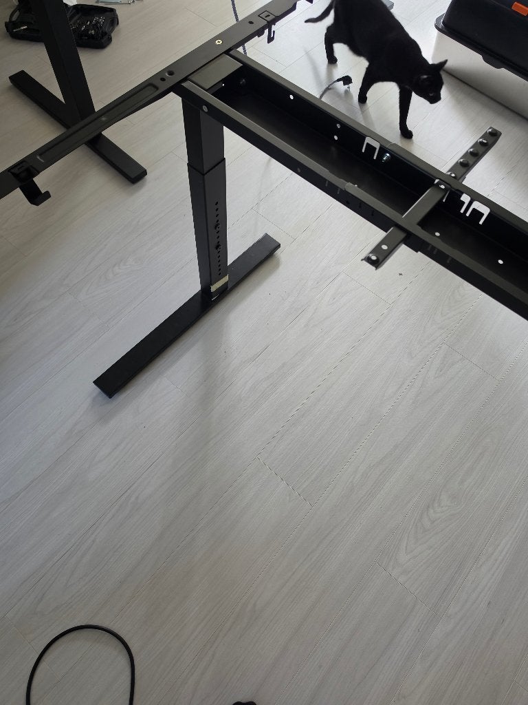 Ikea Onderstel Mittzon Bureau Zwart, 120/140/160x80 cm, Ophalen, 160 cm, Metaal, Zo goed als nieuw