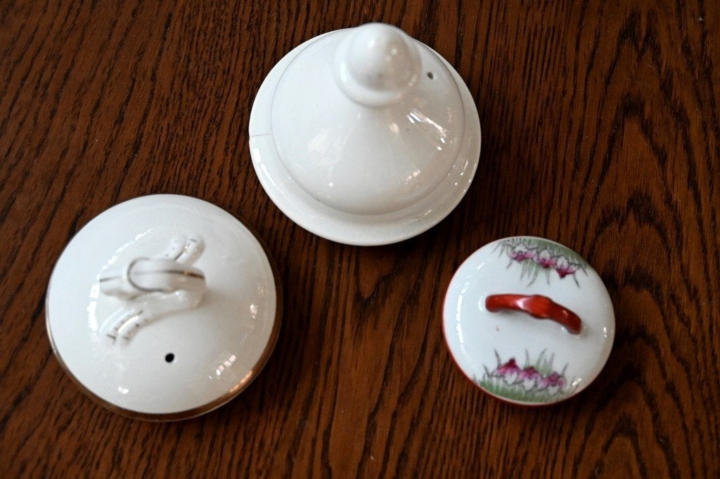 Oude deksels van koffiepot  theepot !!, Ophalen of Verzenden