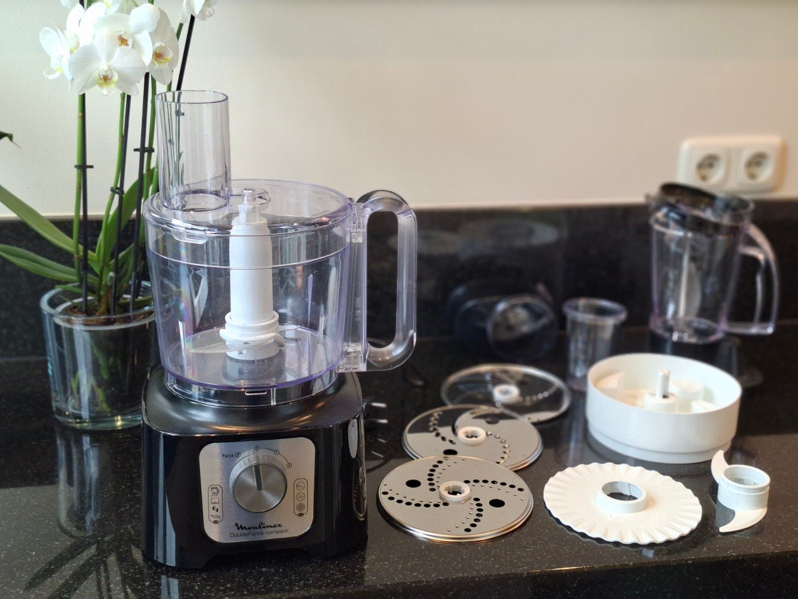 Moulinex DoubleForce Compact Foodprocessor, 1 tot 2 liter, Ophalen of Verzenden, Gebruikt, 1 snelheid