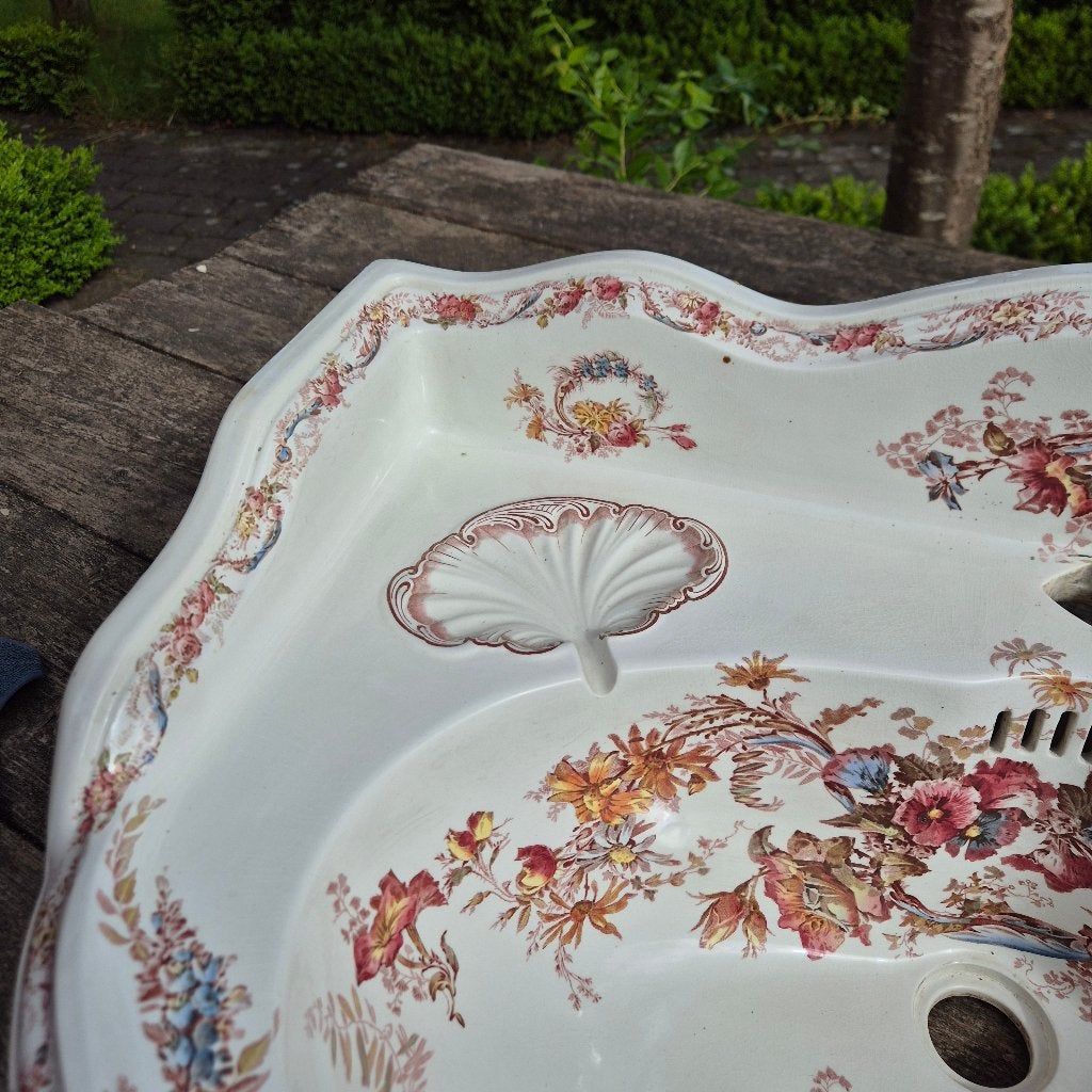 Antieke Engelse wastafel overweldigende bloemenpracht, Ophalen