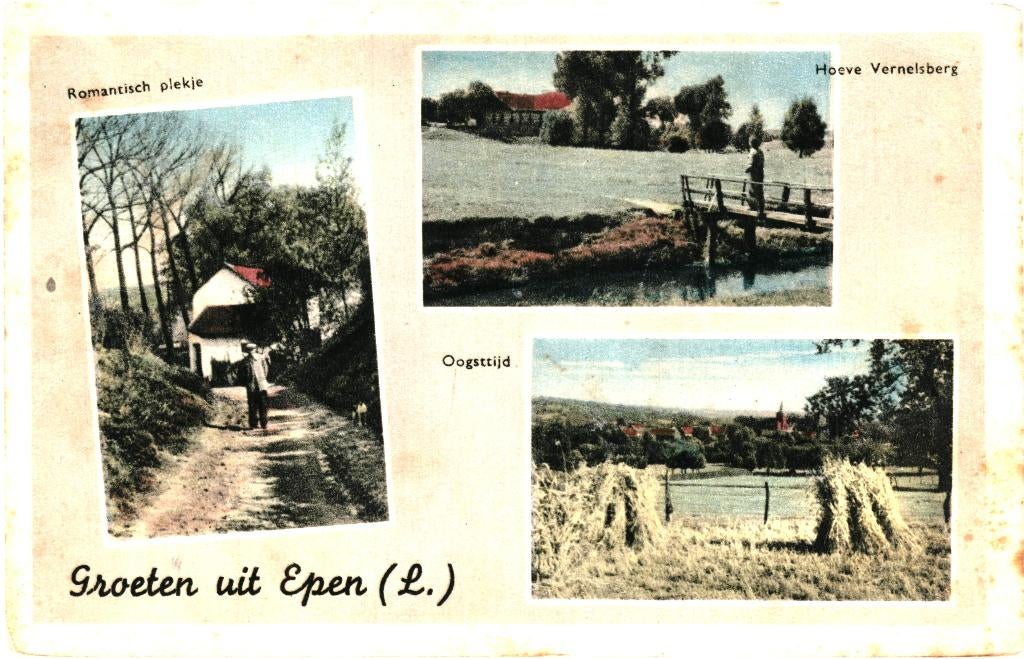 914337 Epen Limburg 1950 . Postzegel gedeeltelijk verwijderd, Ophalen of Verzenden, 1940 tot 1960, Gelopen, Limburg