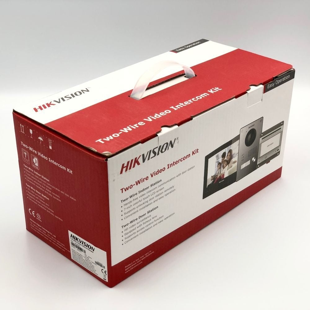 Hikvision DS-KIS701 2 draads video intercom systeem, Ophalen, Ingebouwde camera, Nieuw, Bedraad