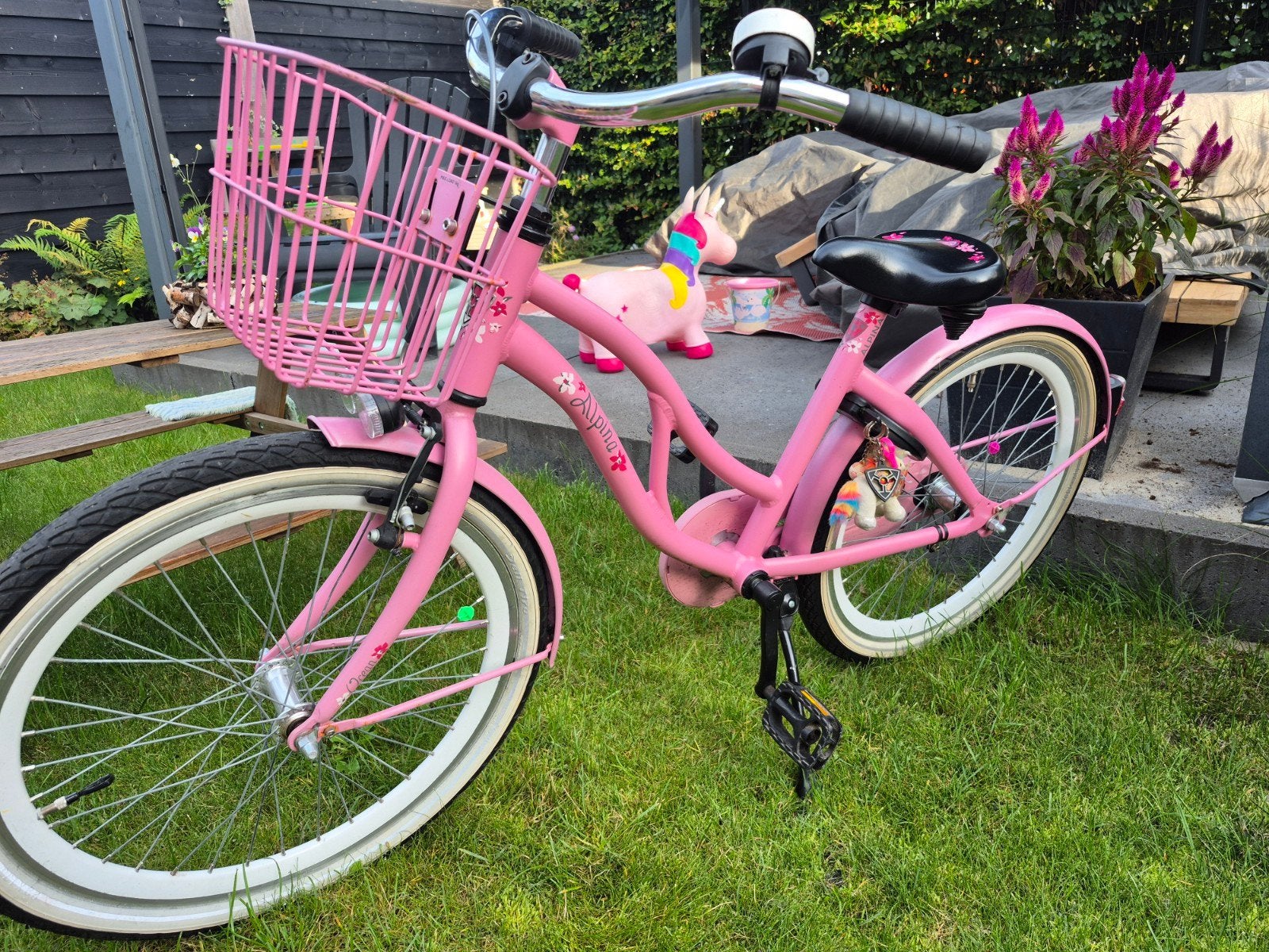 Alpina Ocean Bloom meisjesfiets 22 inch - Roze met mandje, Ophalen, Terugtraprem, 22 inch, Alpina