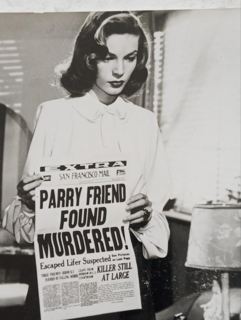 Film Noir foto Lauren Bacall en Humphrey Bogart, Ophalen of Verzenden, Zo goed als nieuw, Overige onderwerpen