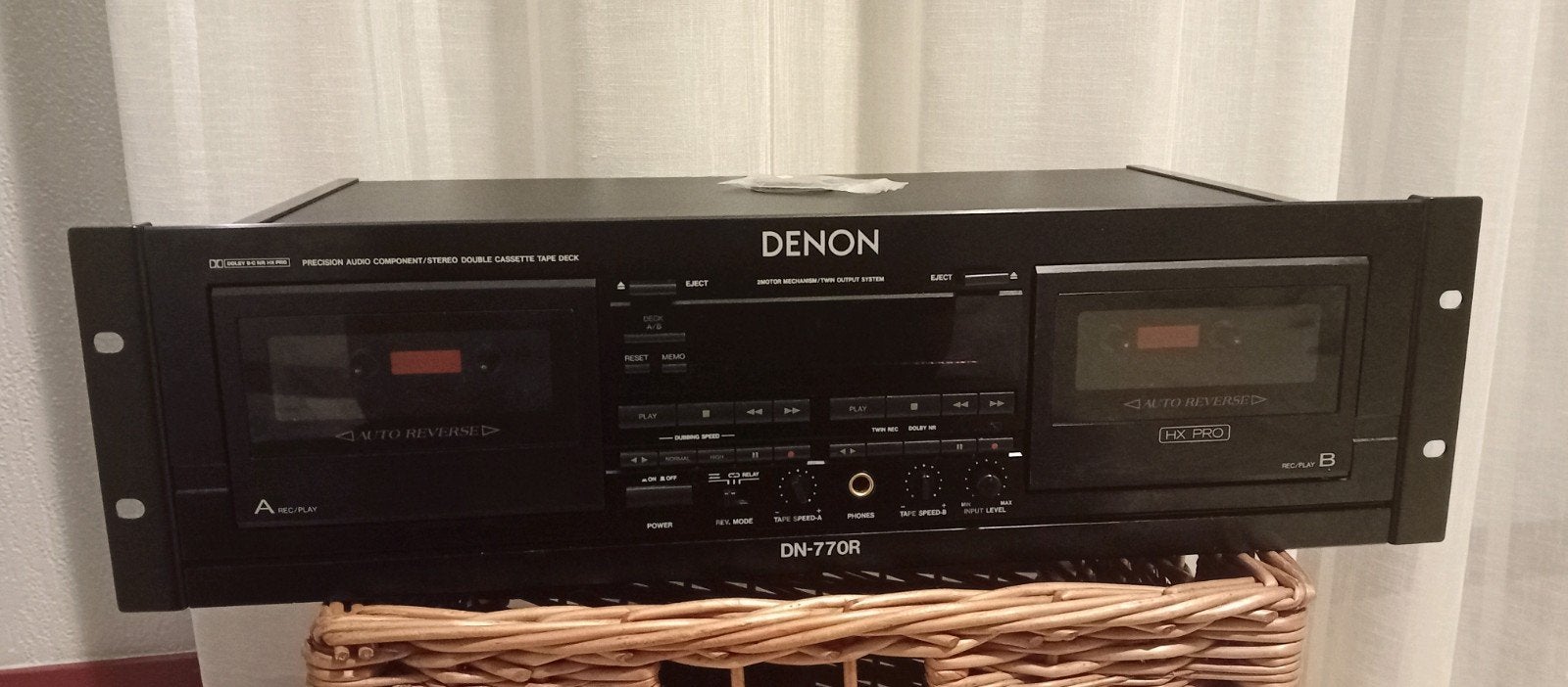 denon DN770-R professioneel casettedeck 19inch kast hobbyist, Ophalen of Verzenden, Denon