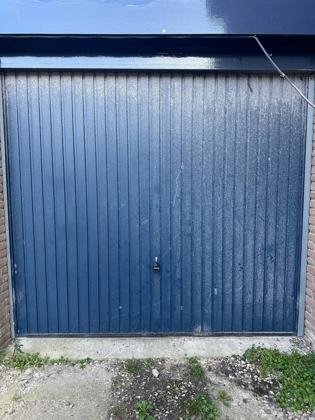 Garagedeur - Blauw, Gebruikt, Goede Staat, Ophalen, Gebruikt, 120 cm of meer, Garagedeur