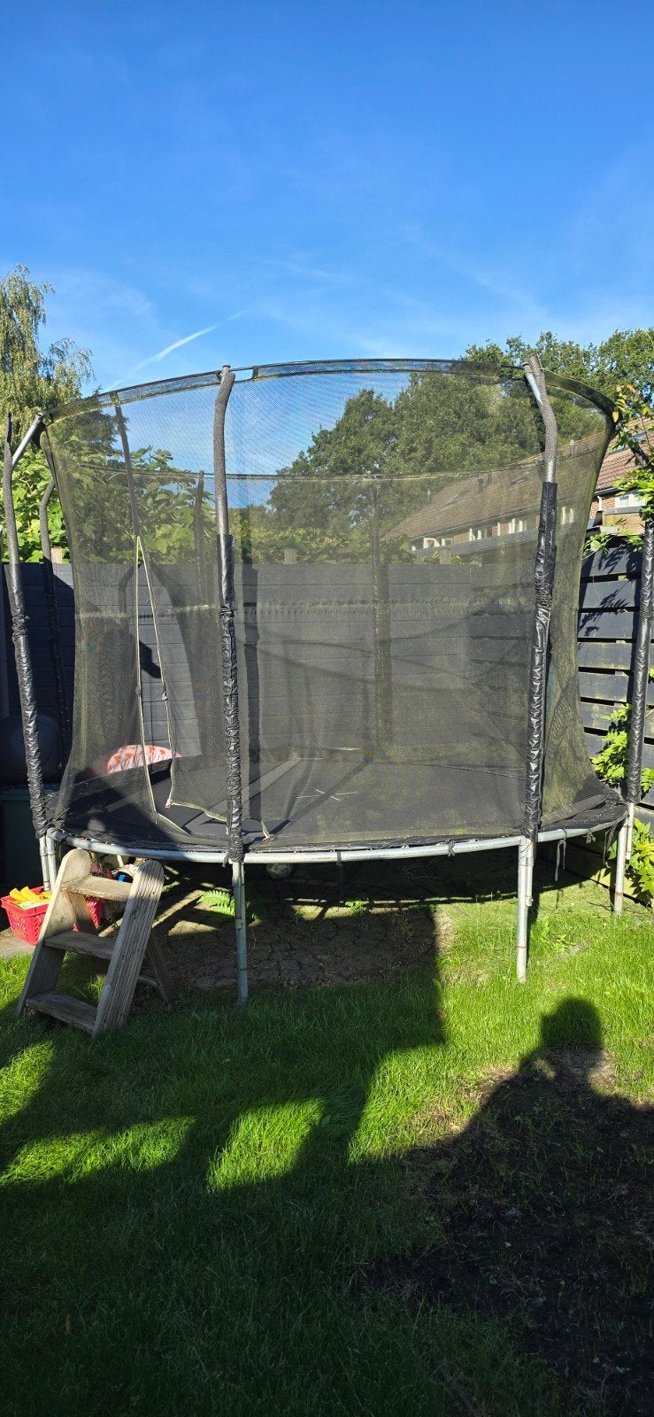 Trampoline 3.05 meter met veiligheidsnet en ladder, Ophalen, Gebruikt