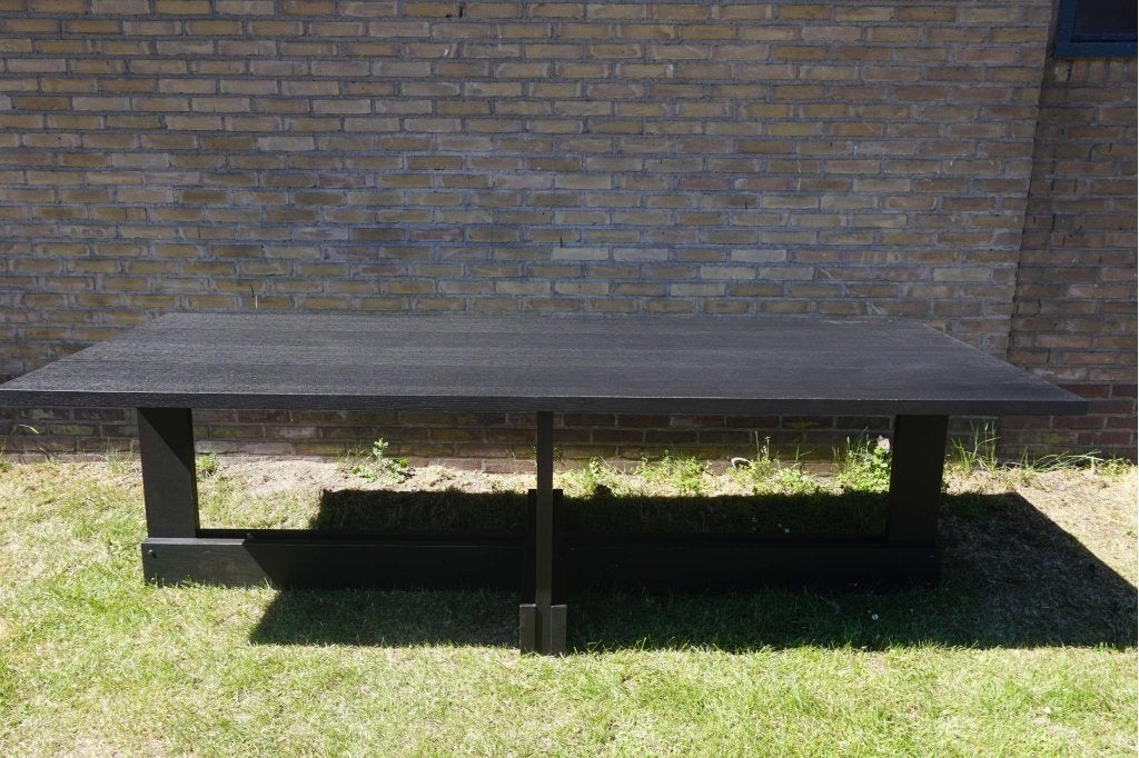 Grote zwarte tafel, vergadertafel eettafel 260x110